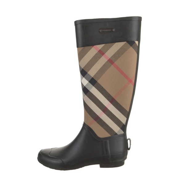 BURBERRY House Check Pattern Rain Boots - Picture 3 of 4
